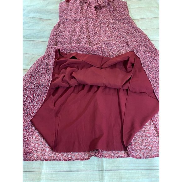 Loft Plus Women's Red Floral Flouce Tie Back Maxi Dress - 22 - Picture 14 of 16